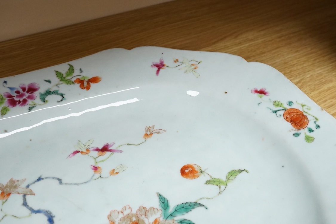 An 18th century Chinese export famille rose serving dish, 41.5cm
